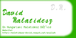 david malatidesz business card